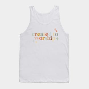 created to worship colorful christian quote design Tank Top